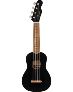Fender Venice Soprano Uke, Walnut Fingerboard, Black