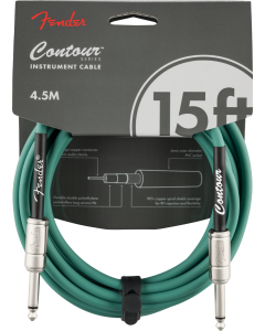 Fender Contour Instrument Cable, Sherwood Green, 15 ft