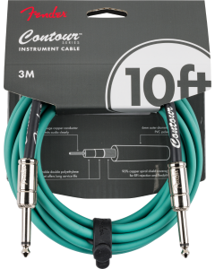 Fender Contour Instrument Cable, Sherwood Green, 10'