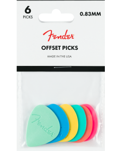 Fender Offset Polycarbonate Picks, Multi-Color (6)