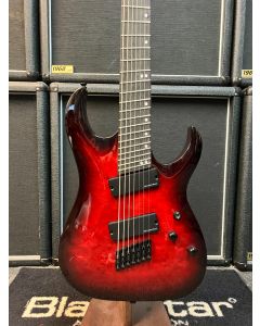 Harley Benton Multiscale-7 TPB - Trans Red Burl
