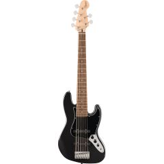 Squier Affinity Series® Jazz Bass® VI, Laurel Fingerboard, Black Pickguard, Black Metallic