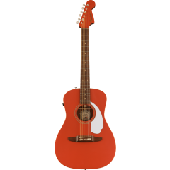 Fender Malibu Player, Walnut Fingerboard, White Pickguard, Fiesta Red