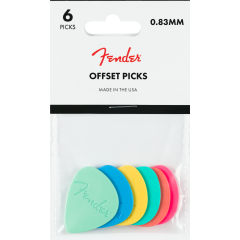 Fender Offset Polycarbonate Picks, Multi-Color (6)