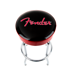  Fender Red Sparkle Logo Barstool, Black/Red Sparkle 30"
