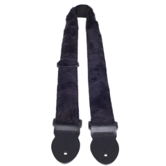 LeatherGraft Fun Fur Black Guitar Strap