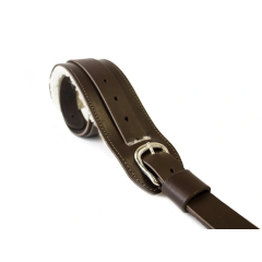 LeatherGraft Sheepskin Shoulder Pad Brown Guitar Strap