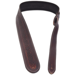 LeatherGraft Celtic Embossed Brown Guitar Strap