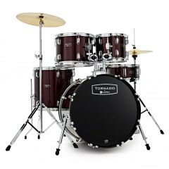 Mapex Tornado 2216 22" Rock/Fusion Full Kit in Burgundy Red With Cymbals 