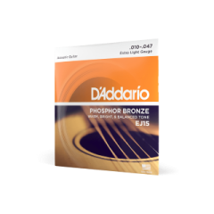 D'Addario EJ15 Phosphor Bronze Extra Light Acoustic Guitar Strings, 10-47