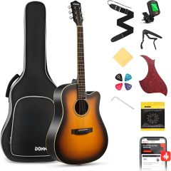 Donner DAG-1CS Cutaway Acoustic Guitar Bundle - Perfect for Beginners!