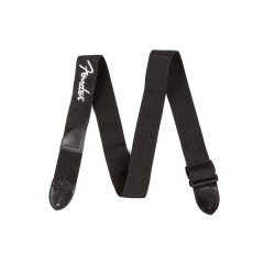 Fender 2" Black Polyester Strap With White Logo