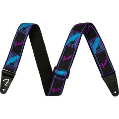 Fender Neon Monogrammed Strap, Purple and Blue, 2"