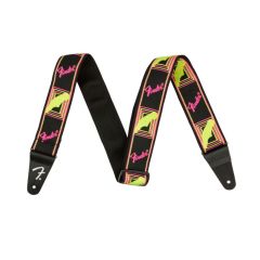 Fender Neon Monogrammed Strap, Pink and Yellow, 2"