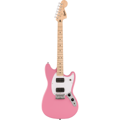 Squier Sonic Mustang HH, Maple Fingerboard, White Pickguard, Flash Pink