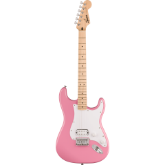 Squier Sonic Stratocaster HT H, Maple Fingerboard, White Pickguard, Flash Pink