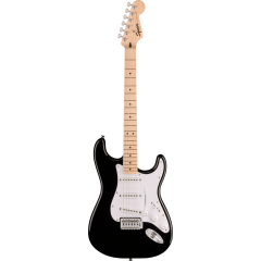 Squier Sonic Stratocaster, Maple Fingerboard, White Pickguard, Black