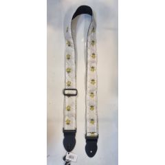 LeatherGraft Bee Guitar Strap White